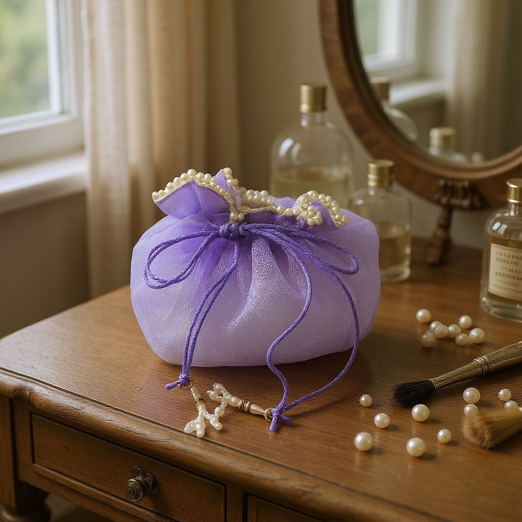 RETURN GIFT ITEMS 20*20 INCH ROUND TISSUE JHOLA POTLI