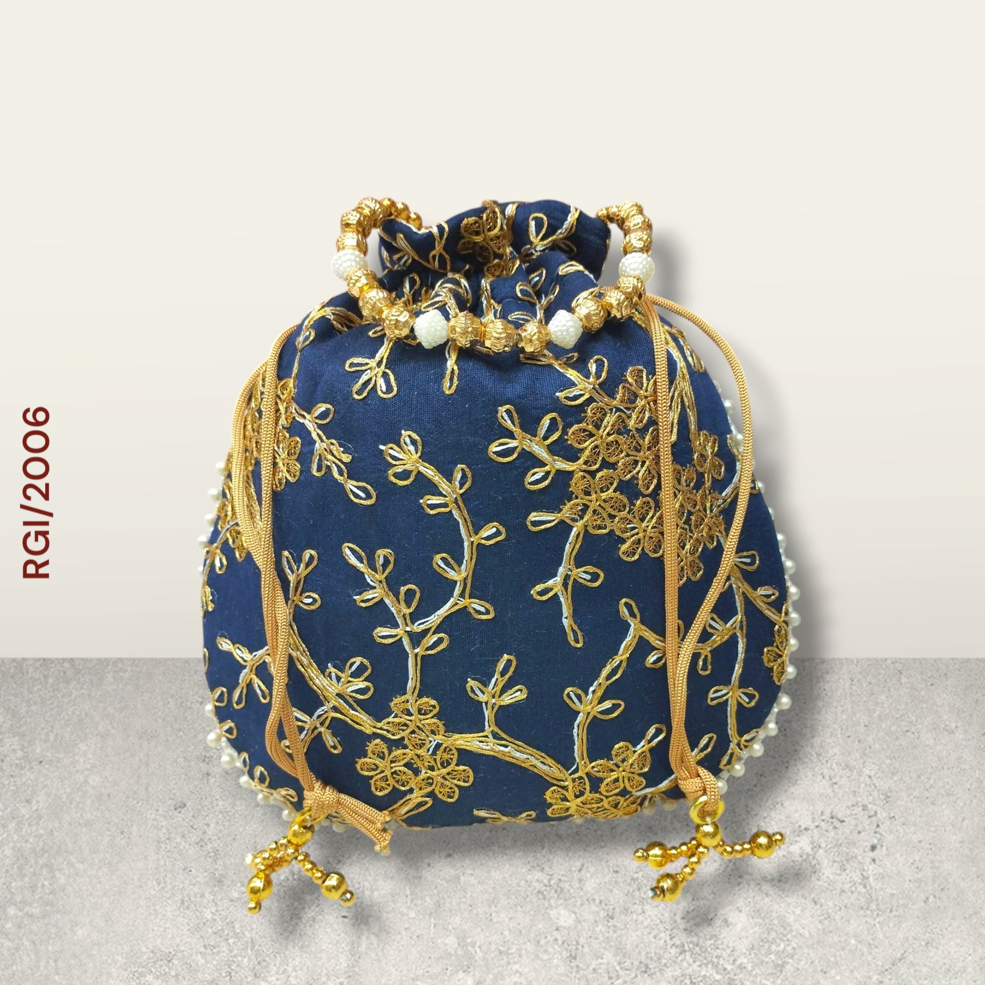 RETURN GIFT ITEMS SILK JARI EMBROIDERED POTLI BAGS