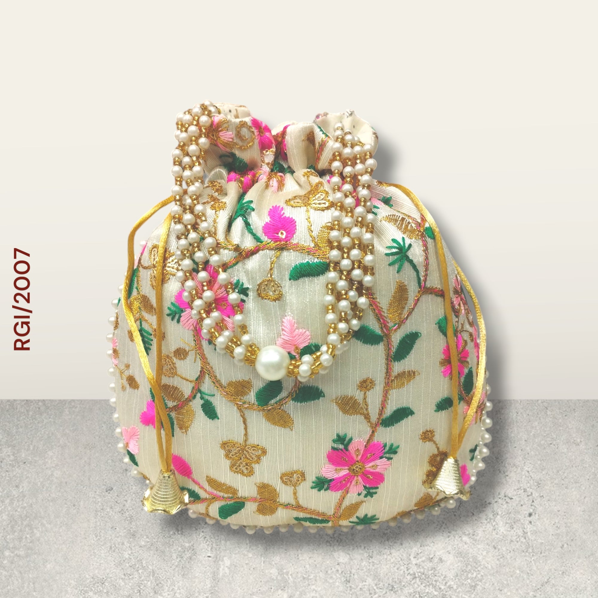 RETURN GIFT ITEMS EMBROIDERED SILK POTLI BAGS