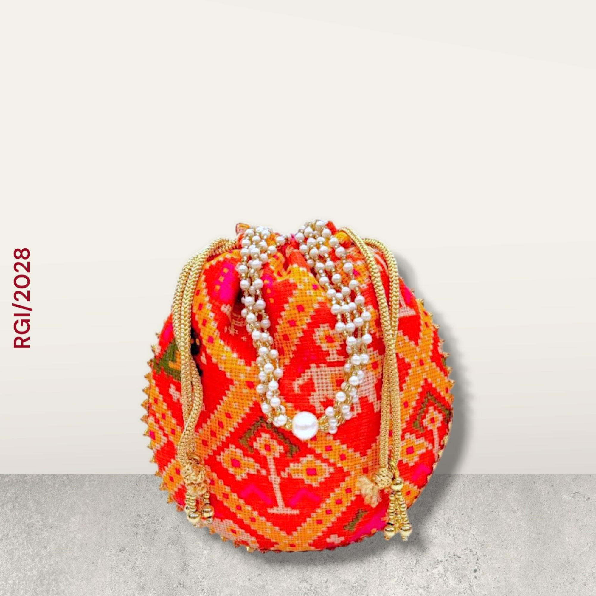 RETURN GIFT ITEMS KOTA CHECKS PATOLA PRINT POTLI BAG