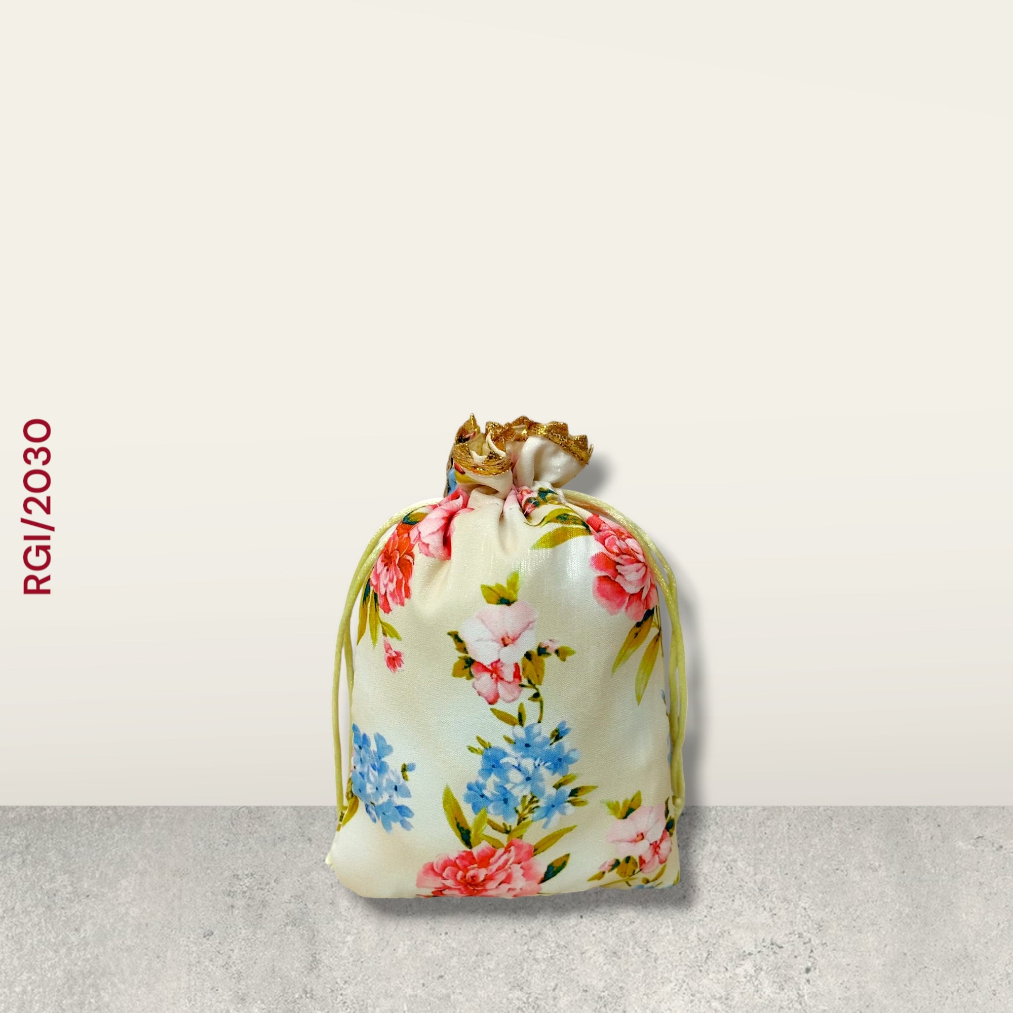RETURN GIFT ITEMS 250 GMS FLORAL DIGITAL PRINT POTLI BAG