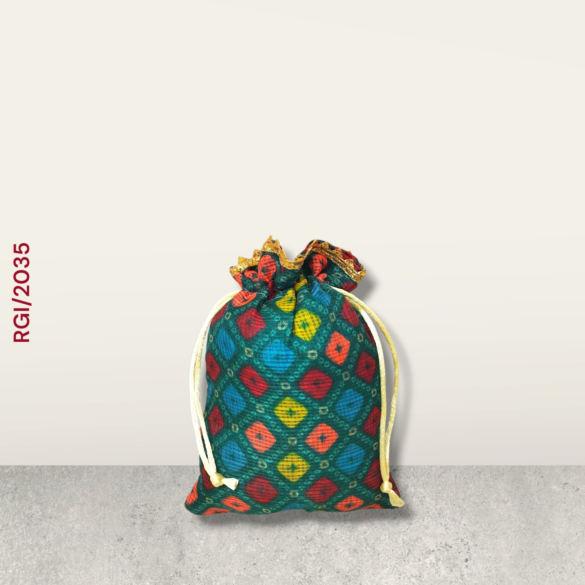 RETURN GIFT ITEMS 250 GMS LEHARIYA KOTA CHECKS POTLI BAG