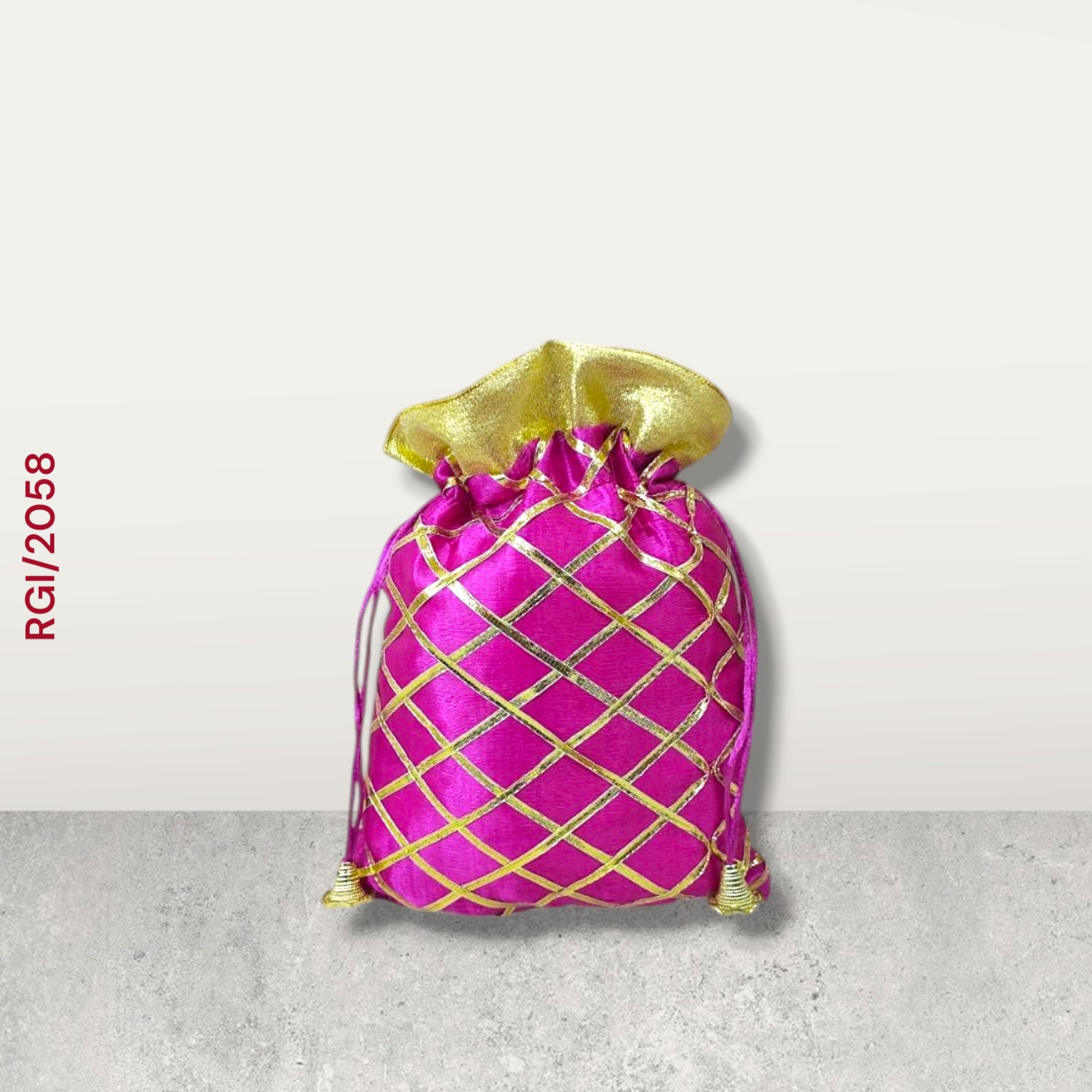 RETURN GIFT ITEMS 500 GMS GOTTA CHECKS SILK POTLI BAGS