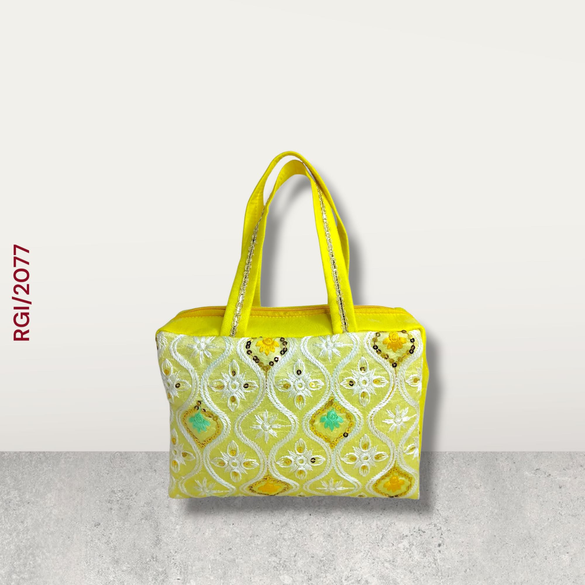 RETURN GIFT ITEMS PASTEL EMBROIDERY BOX TYPE HANDBAG