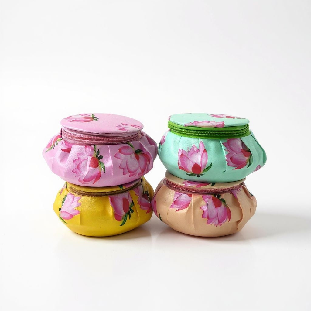 RETURN GIFT ITEMS 3.5 INCH PICHWAI LOTUS MATKI BANGLE BOX JEWELLERY BOX