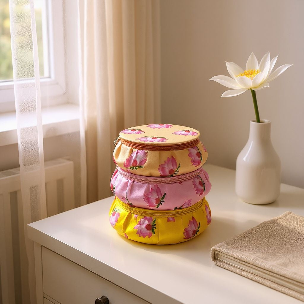 RETURN GIFT ITEMS 5 INCH PICHWAI LOTUS MATKI BANGLE BOX JEWELLERY BOX