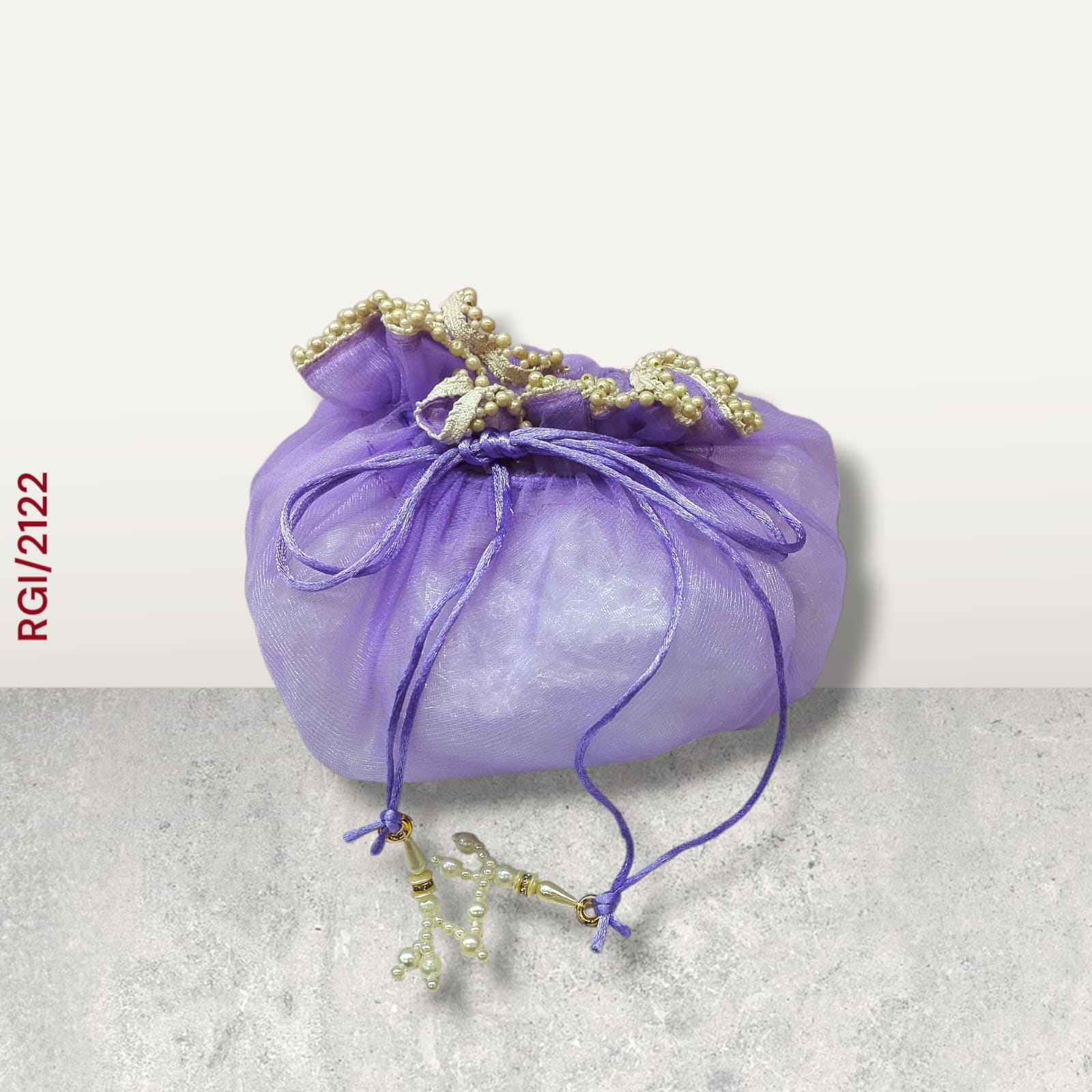 RETURN GIFT ITEMS 20*20 INCH ROUND TISSUE JHOLA POTLI