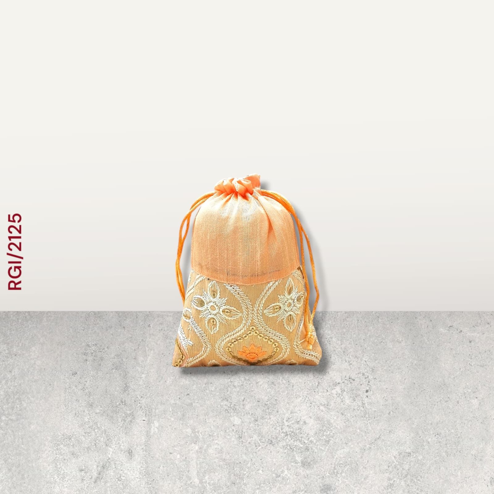 RETURN GIFT ITEMS 5*7 INCH PASTEL SILK EMBROIDERY POTLI