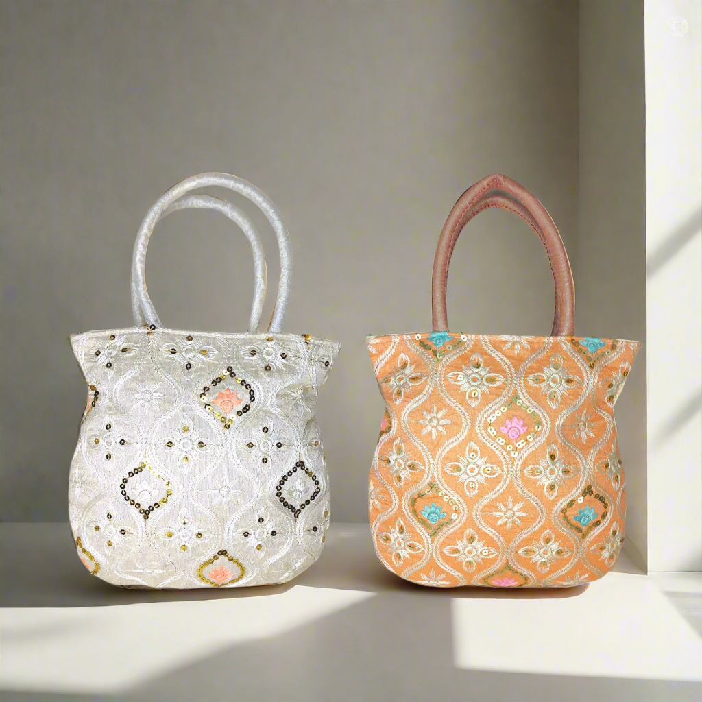 RETURN GIFT ITEMS HANDBAGS PACKING MATKI EMBROIDERY HANDBAG