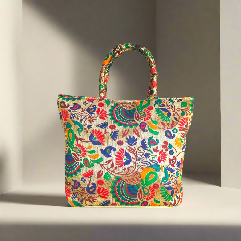 RETURN GIFT ITEMS PAITHANI PEACOCK DESIGN HANDBAG