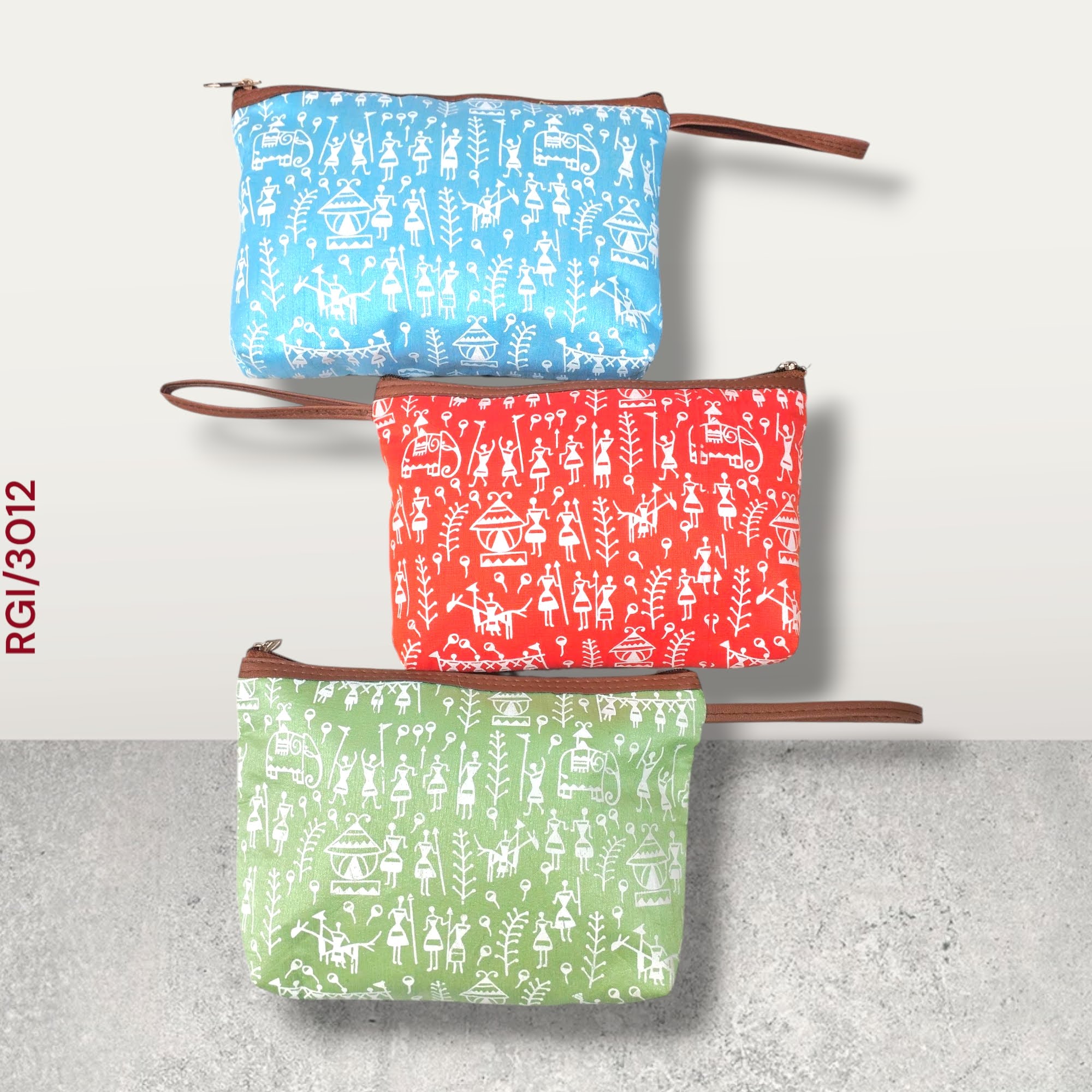RETURN GIFT ITEMS WARLI PRINT SILK HAND POUCHES