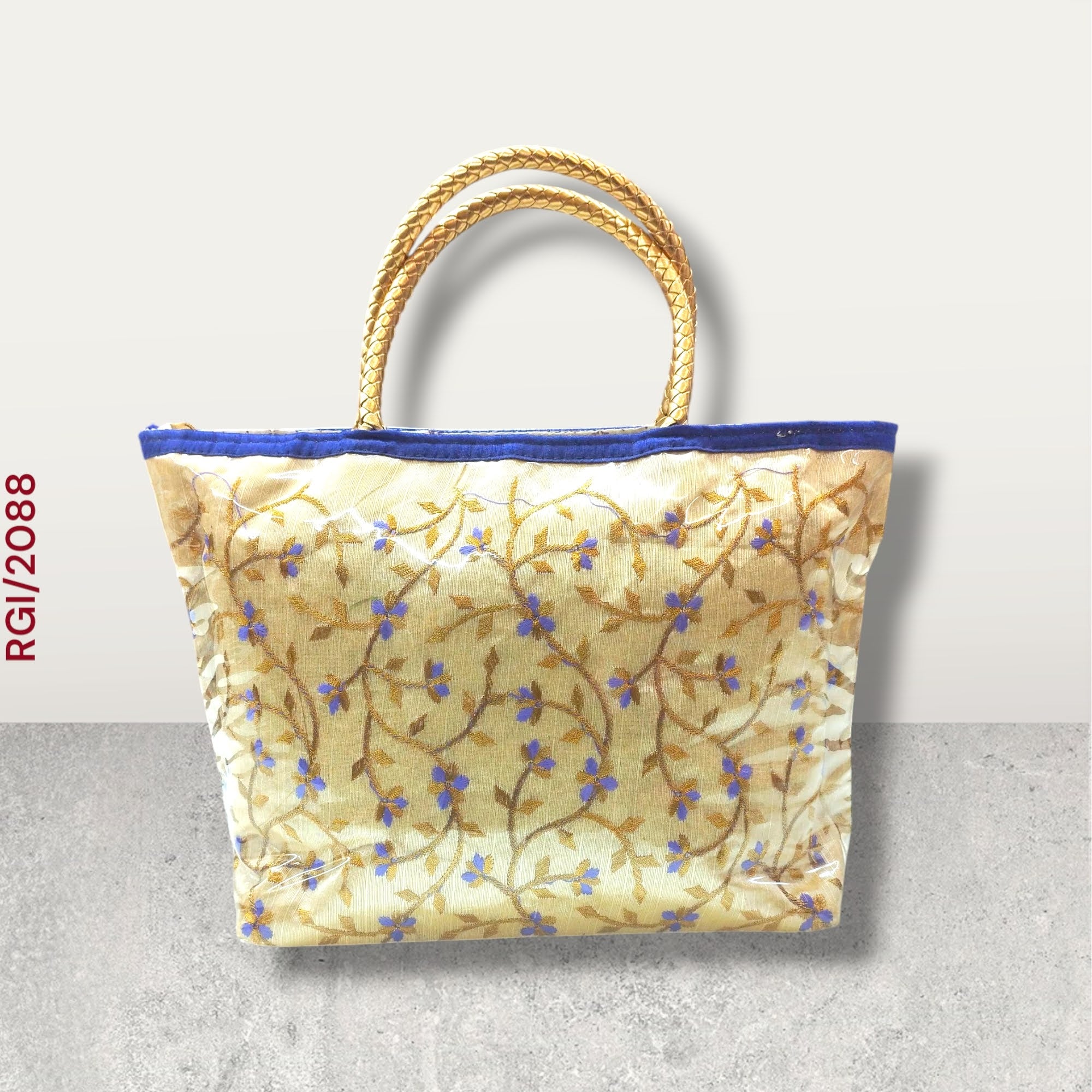 RETURN GIFT ITEMS PLASTIC COATED SILK EMBROIDERY BAGS