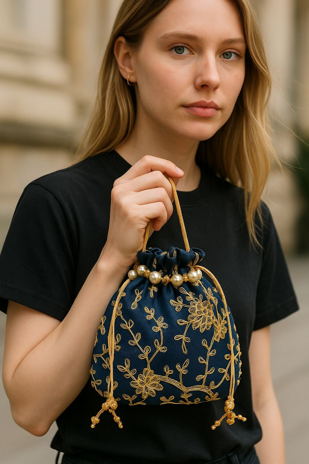RETURN GIFT ITEMS SILK JARI EMBROIDERED POTLI BAGS