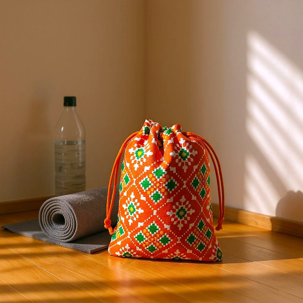 RETURN GIFT ITEMS 250 GMS PATOLA PRINT PACKING POTLI BAG