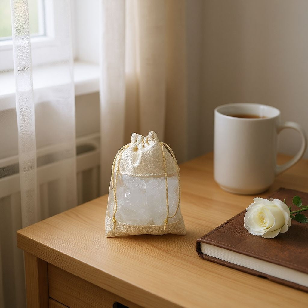 RETURN GIFT ITEMS 250 GMS NET JUTE WINDOW POTLI BAG
