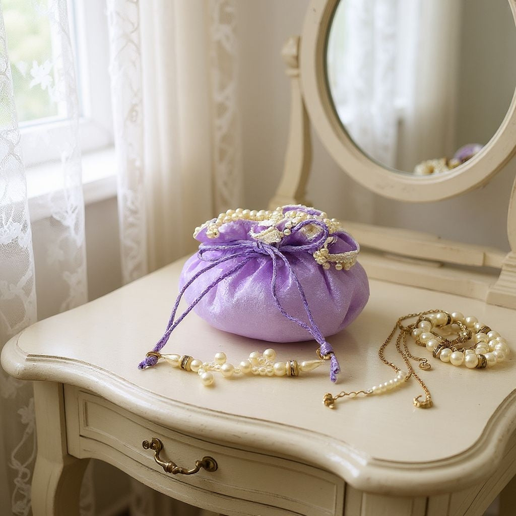 RETURN GIFT ITEMS 13*13 INCH ROUND TISSUE JHOLA POTLI