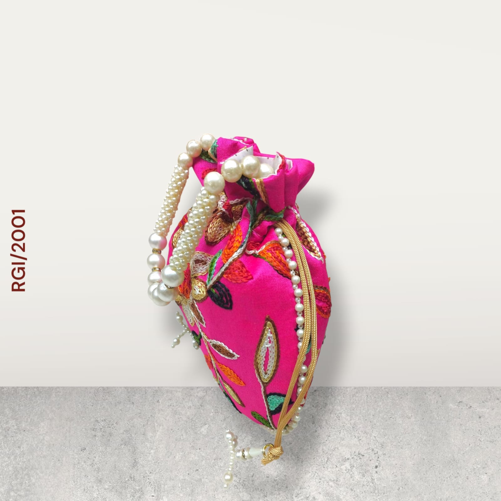 RETURN GIFT ITEMS AARI EMBROIDERY SILK POTLI BAGS