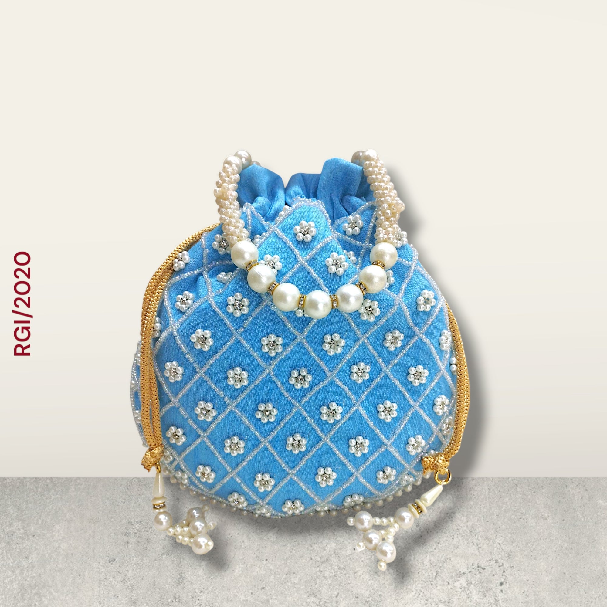 RETURN GIFT ITEMS HAND EMBROIDERED SILK POTLI BAG