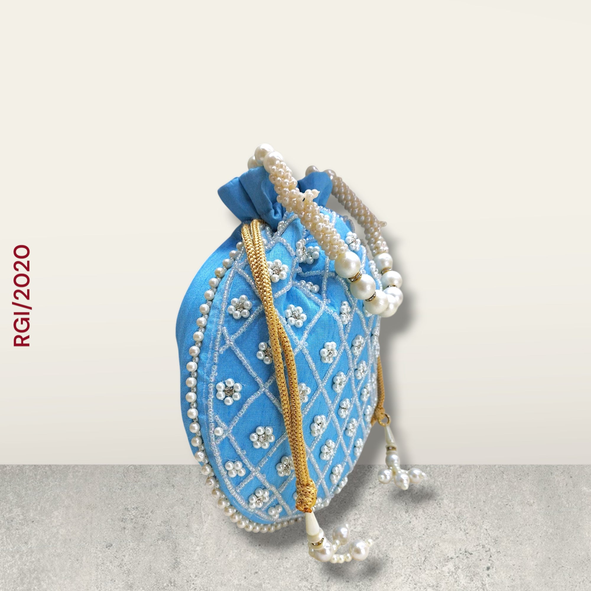 RETURN GIFT ITEMS HAND EMBROIDERED SILK POTLI BAG