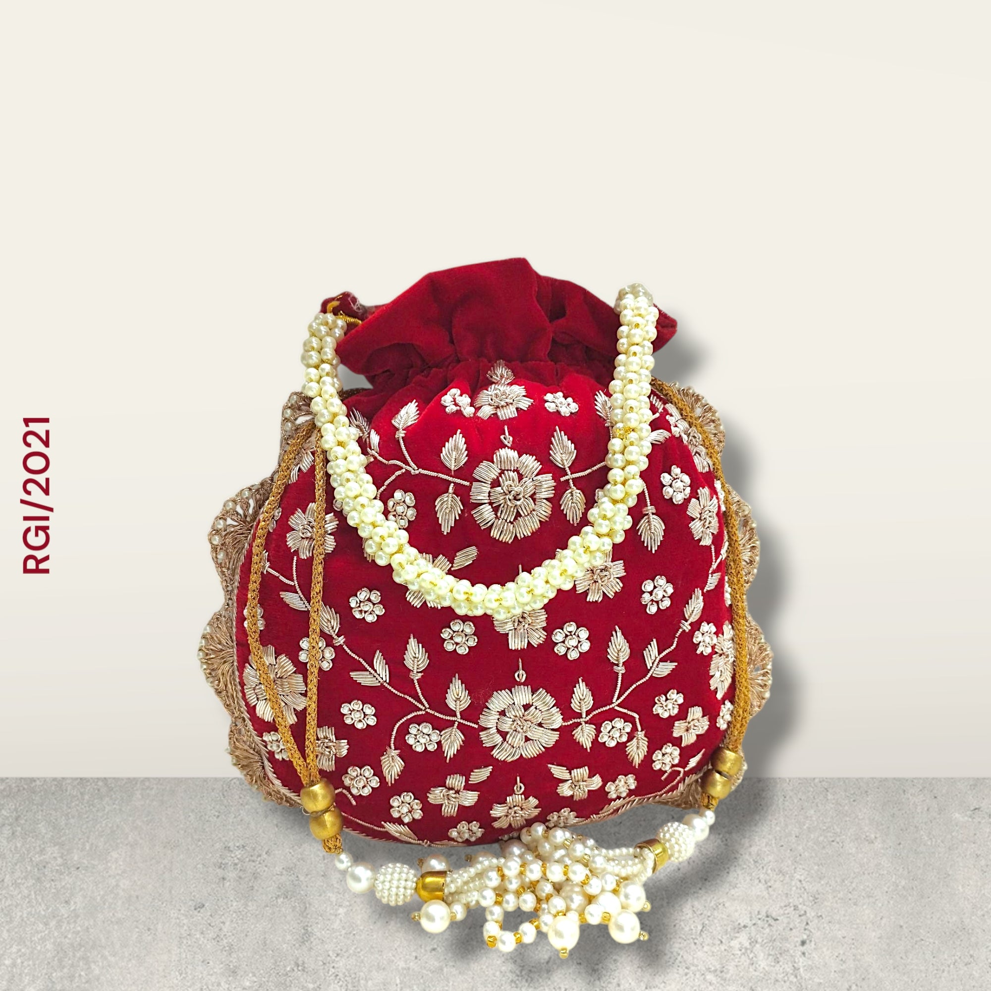 RETURN GIFT ITEMS VELVET HAND WORK ZARDOZI POTLI BAG