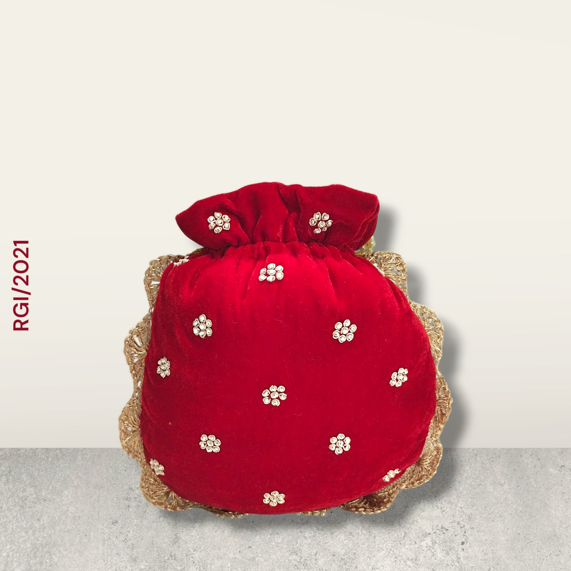 RETURN GIFT ITEMS VELVET HAND WORK ZARDOZI POTLI BAG