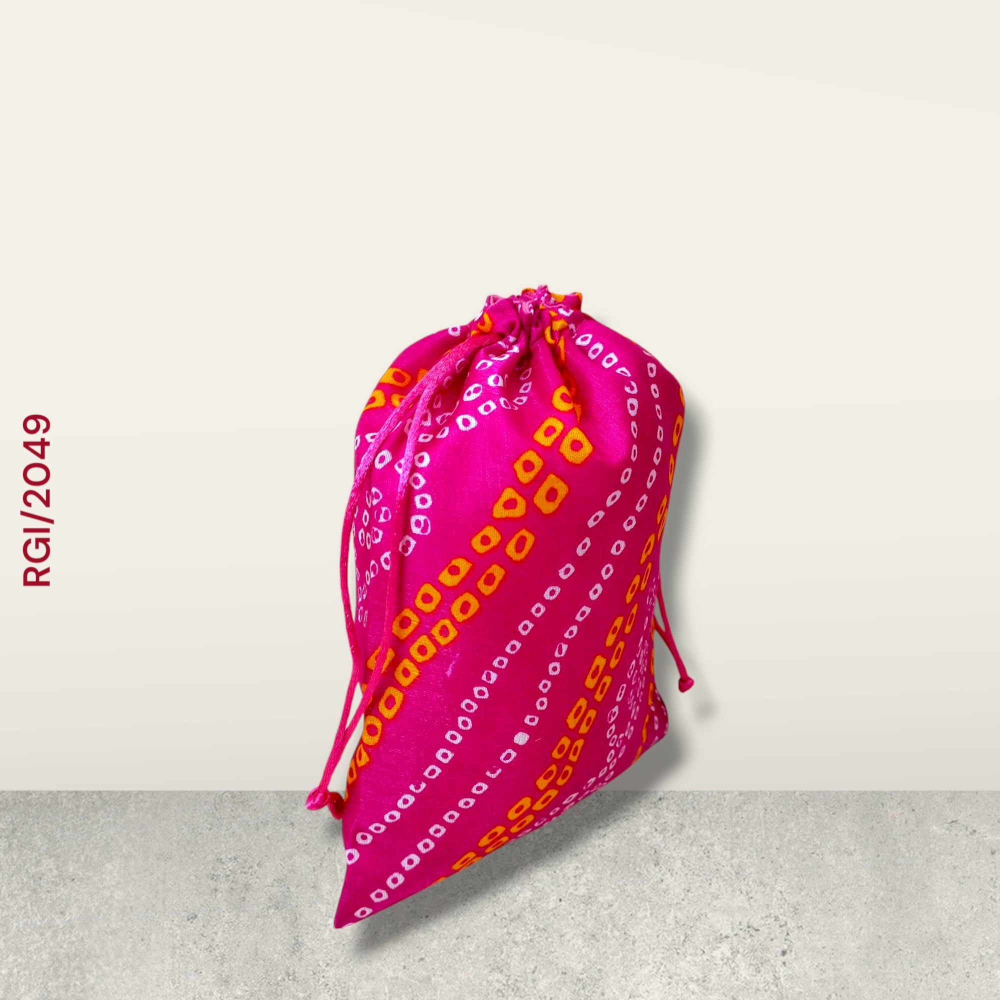 RETURN GIFT ITEMS 500 GMS PACKING BANDHANI PRINT SILK POTLI BAGS