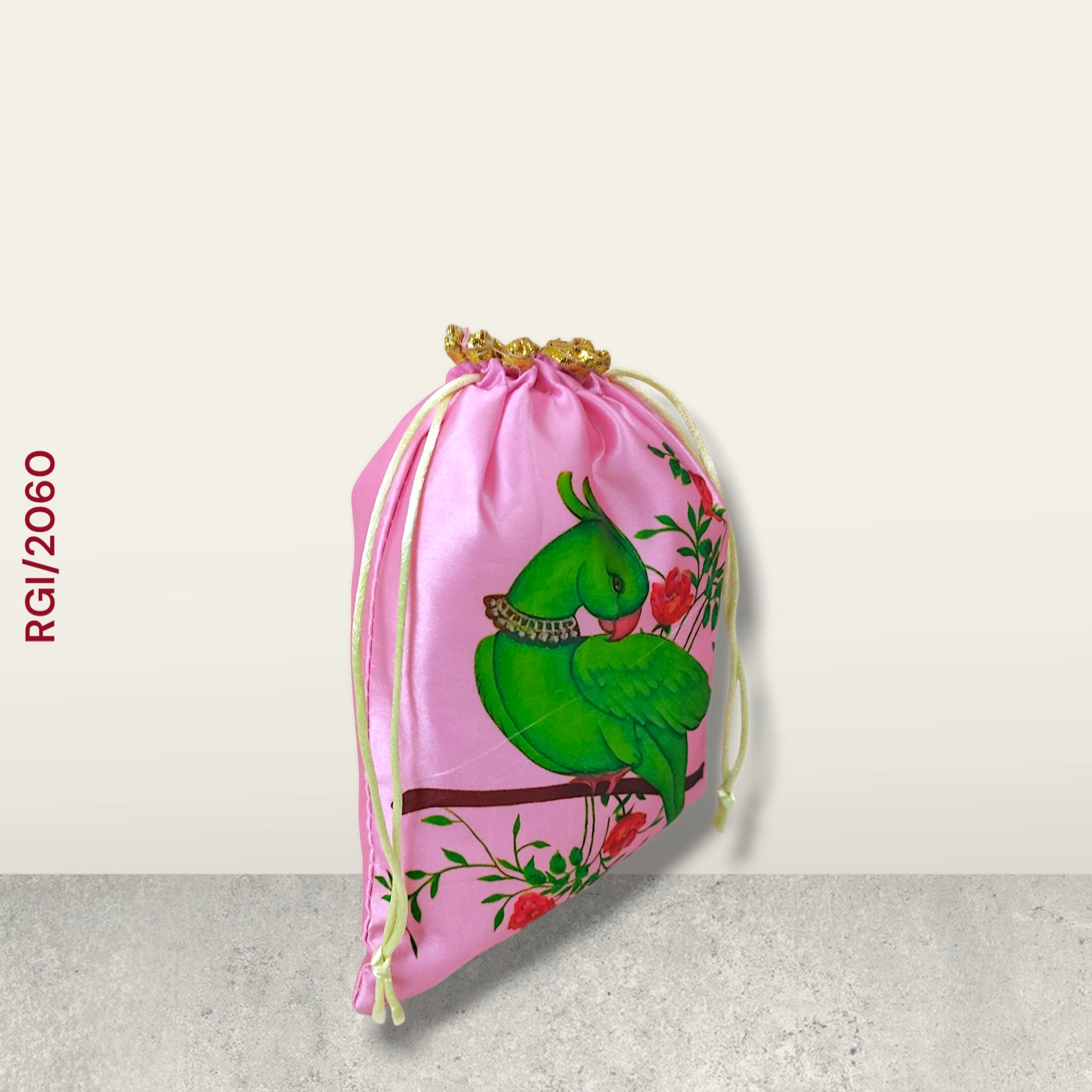 RETURN GIFT ITEMS 500 GMS PARROT DIGITAL PRINT POTLI BAGS