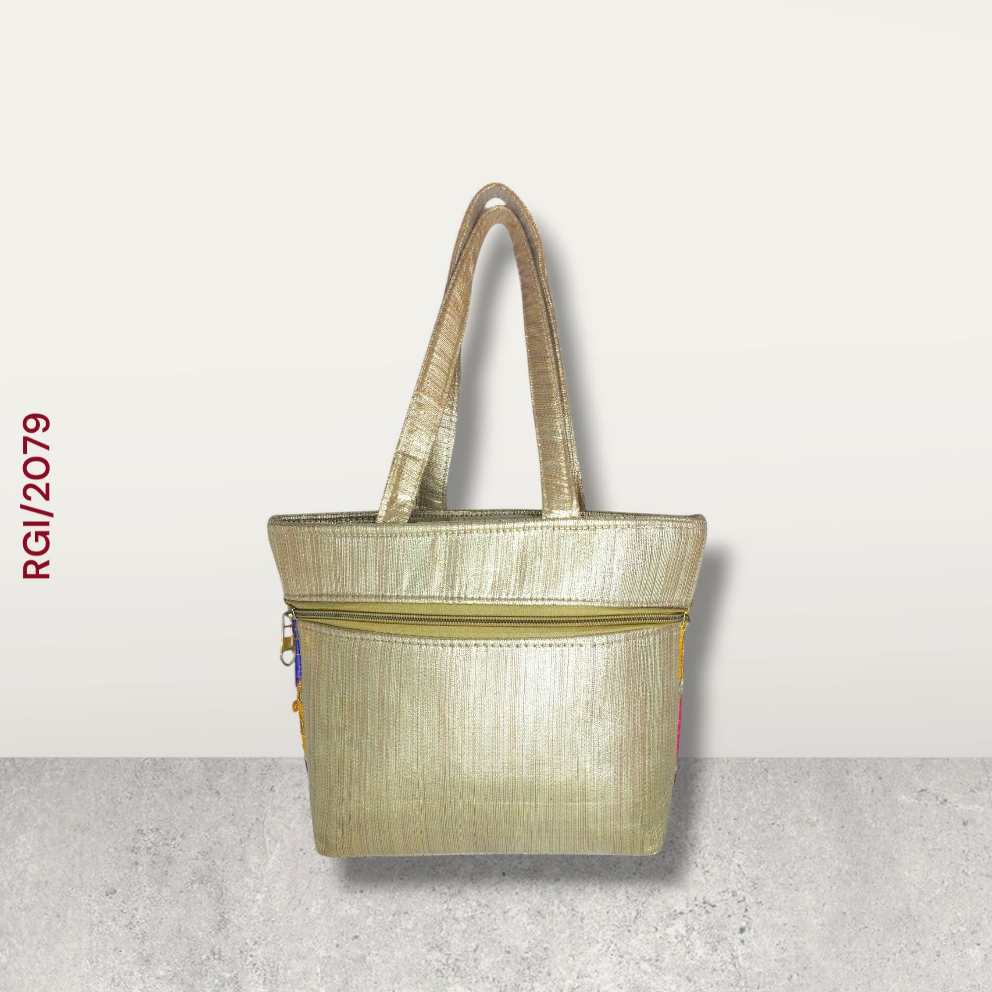 RETURN GIFT ITEMS SEQUINS EMBROIDERY GOLDEN TISSUE HANDBAG