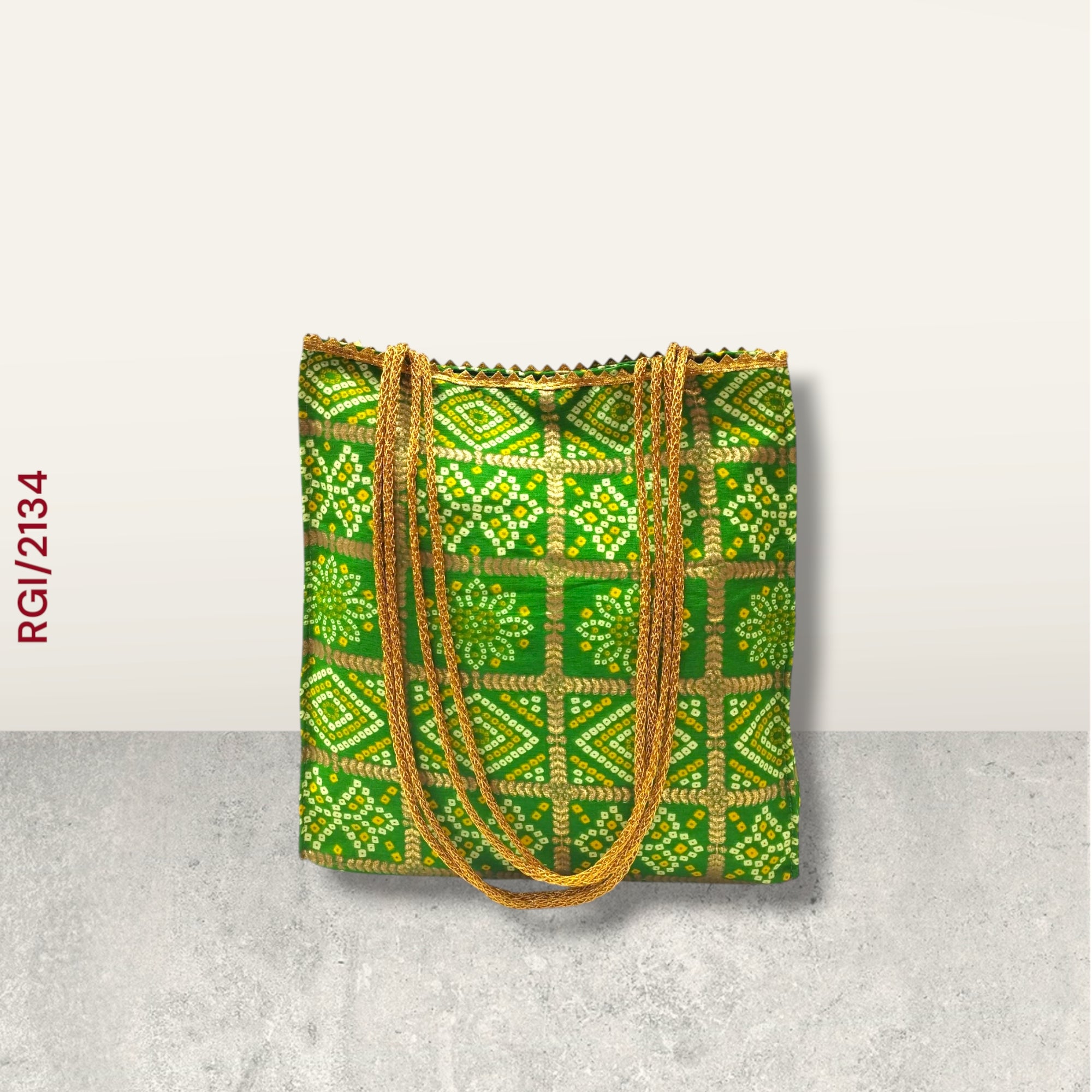 RETURN GIFT ITEMS FOIL BANDHINI DESIGN SILK GIFT BAGS