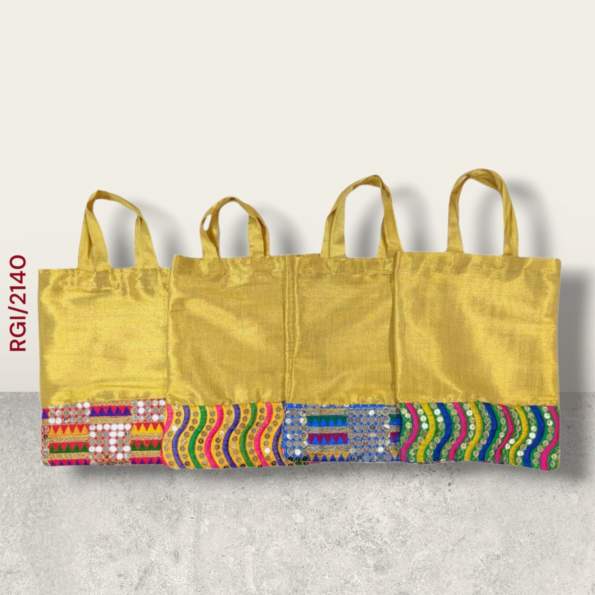 RETURN GIFT ITEMS GOLDEN TISSUE EMBROIDERY GIFT BAGS