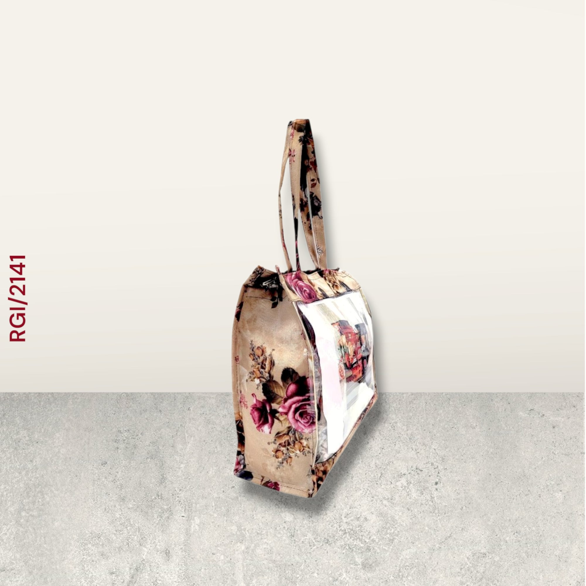 RETURN GIFT ITEMS FLORAL PRINT TRANSPARENT MATTY GIFT BAGS