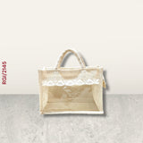 RETURN GIFT ITEMS 8*10 INCH JUTE WINDOW TRANSPARENT STRIPE DESIGN GIFT BAGS