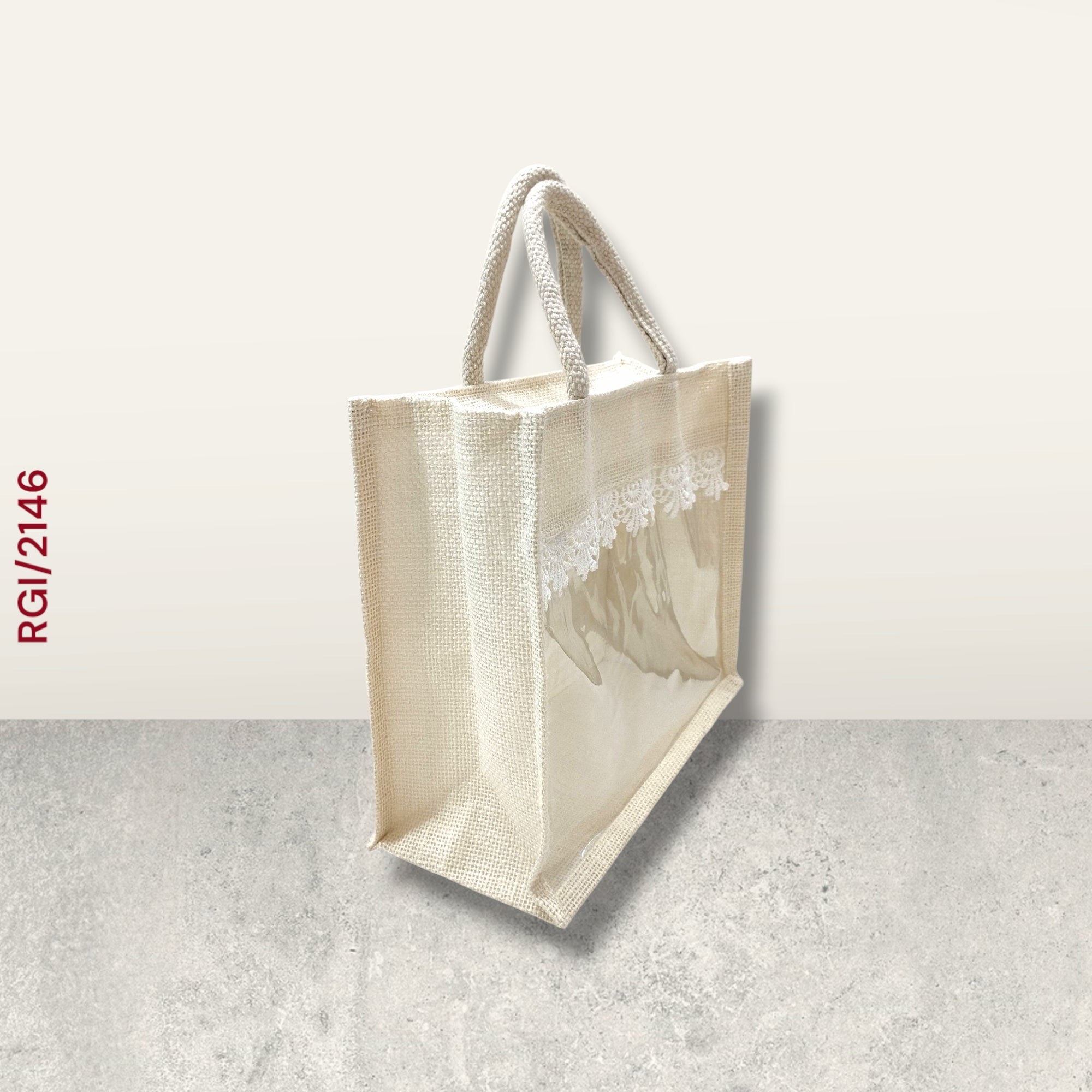 RETURN GIFT ITEMS 10*12 INCH JUTE WINDOW TRANSPARENT GIFT BAGS