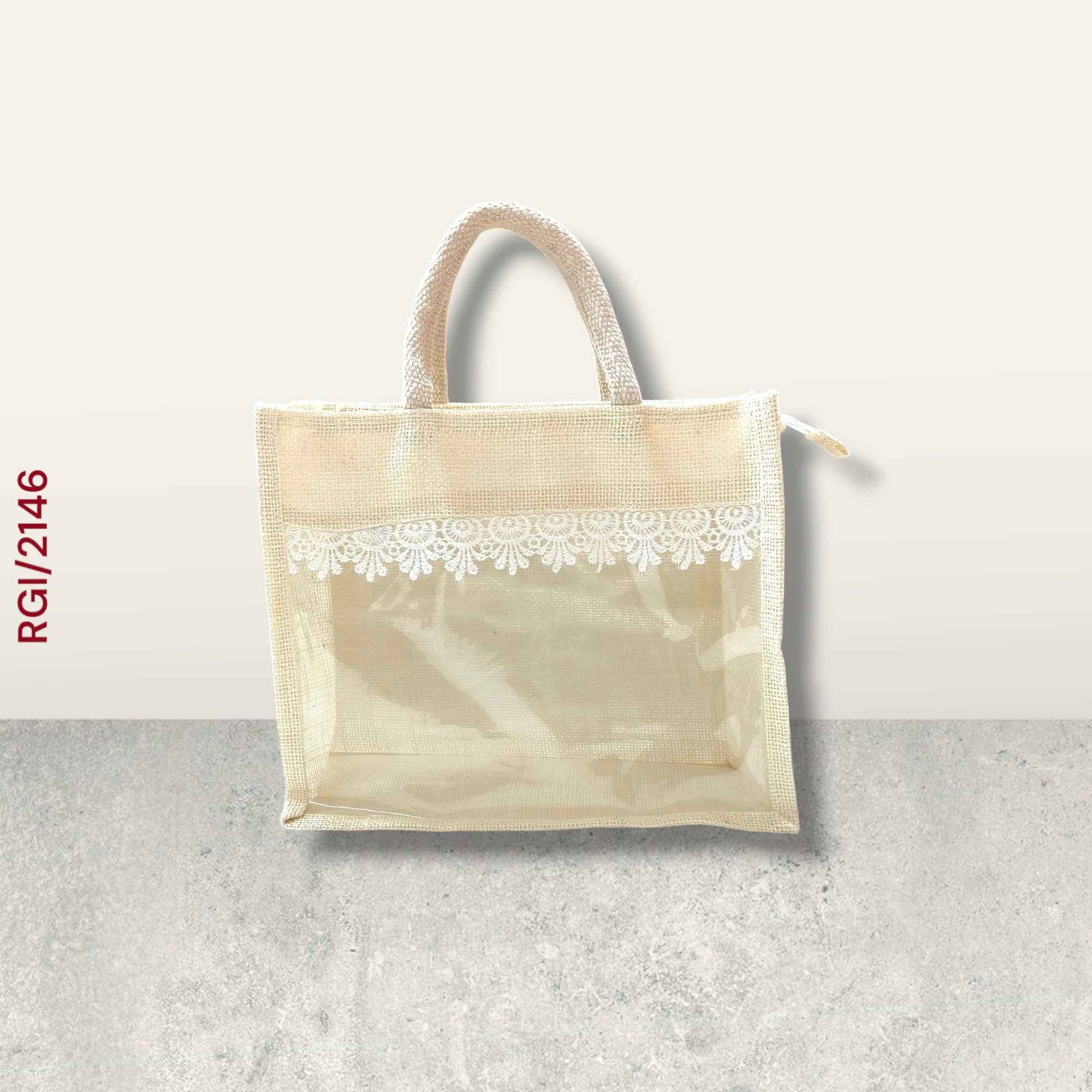 RETURN GIFT ITEMS 10*12 INCH JUTE WINDOW TRANSPARENT GIFT BAGS