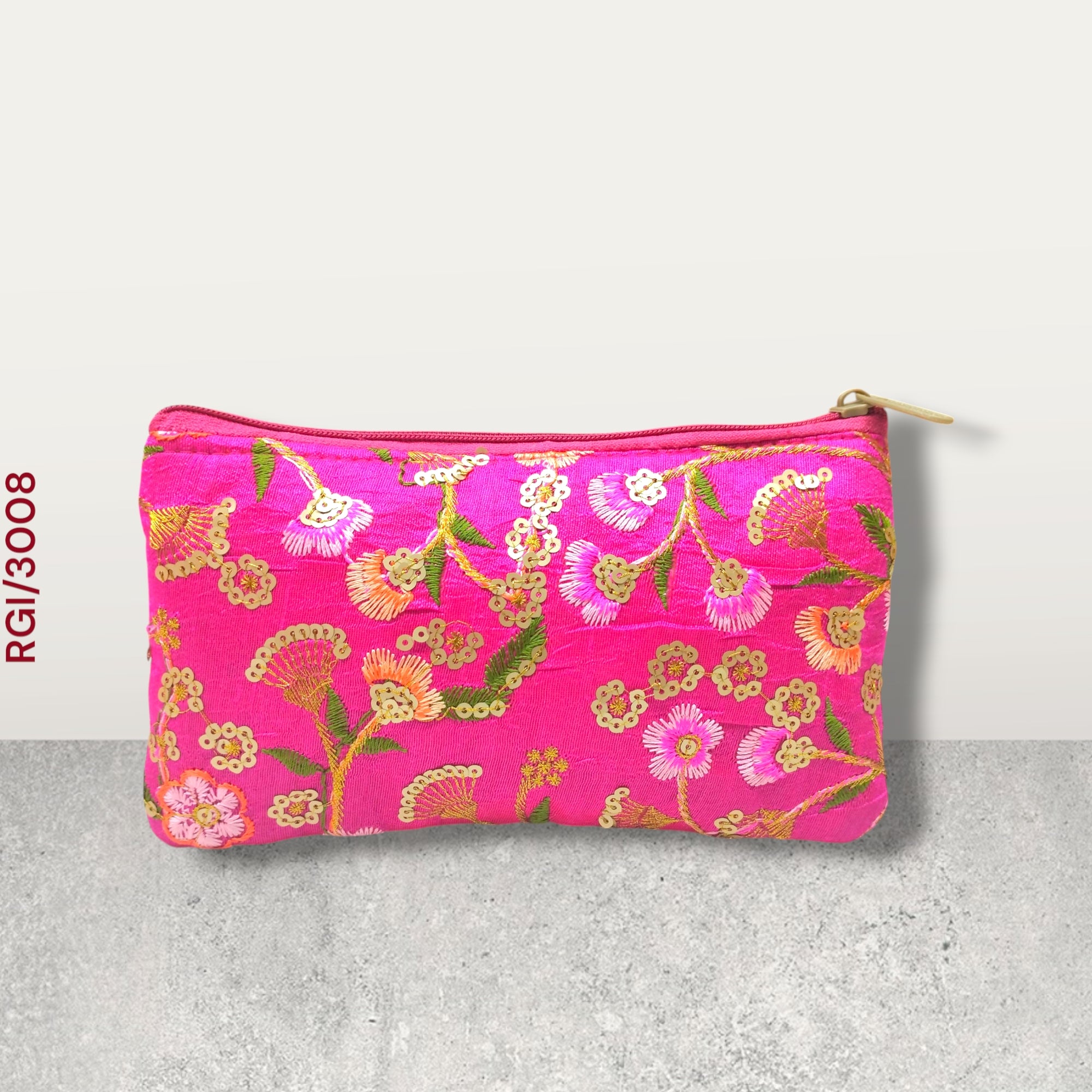 RETURN GIFT ITEMS SILK FLOWER EMBROIDERY HAND POUCHES