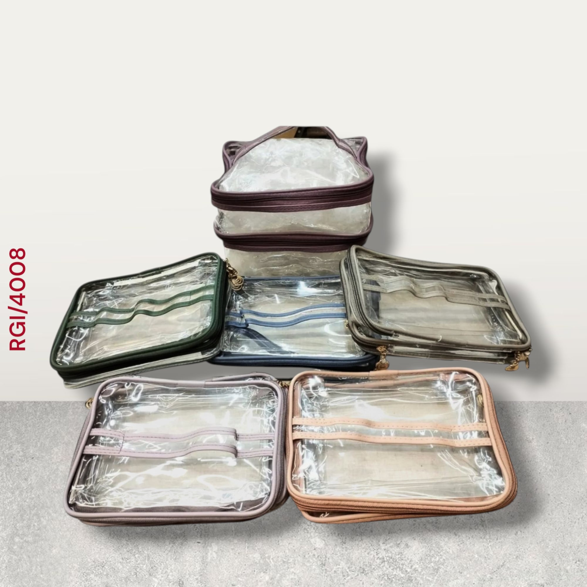RETURN GIFT ITEMS TRANSPARENT DOUBLE DECKER TRAVEL POUCH