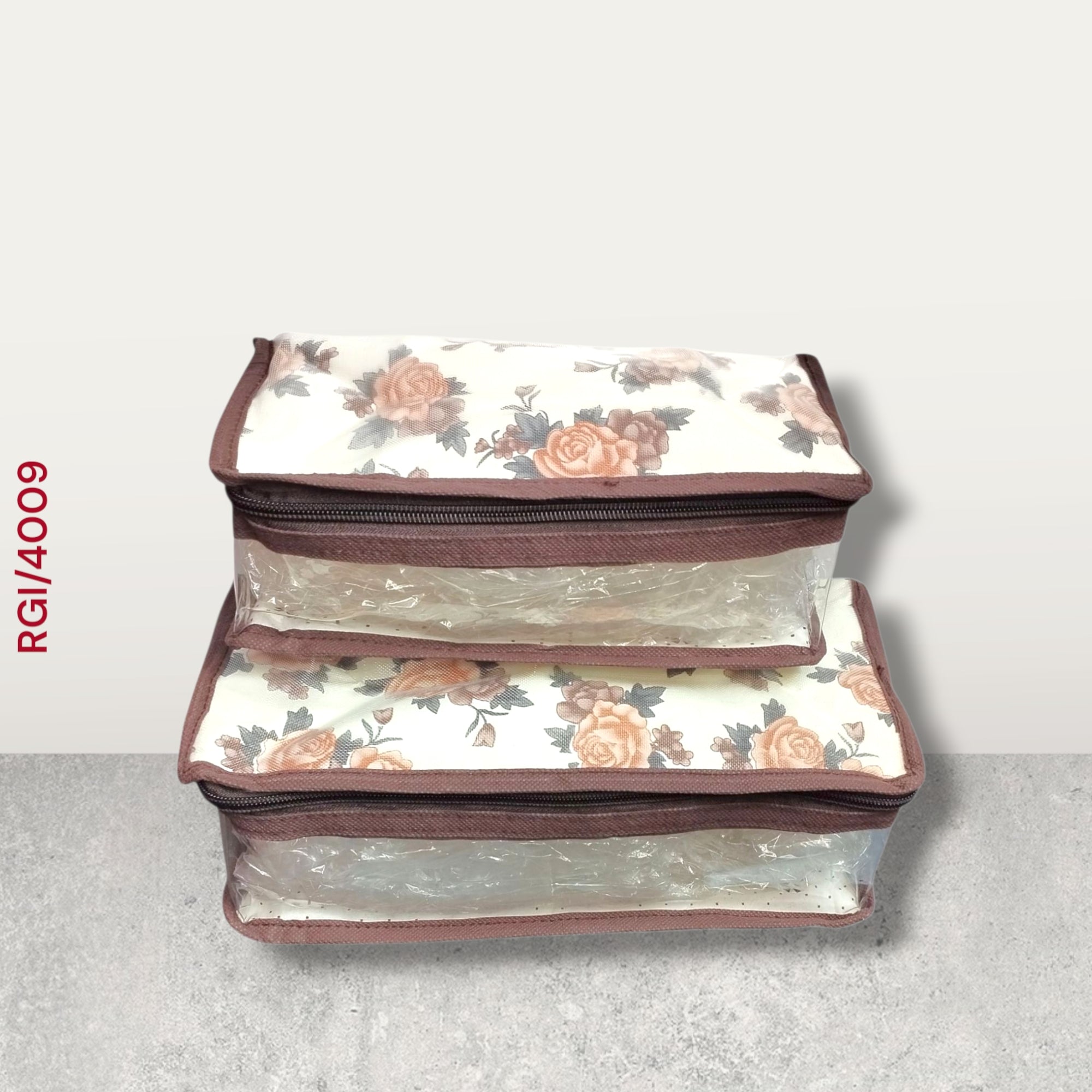 RETURN GIFT ITEMS 2 PIECES SET FLORAL DESIGN NETT HAND POUCH