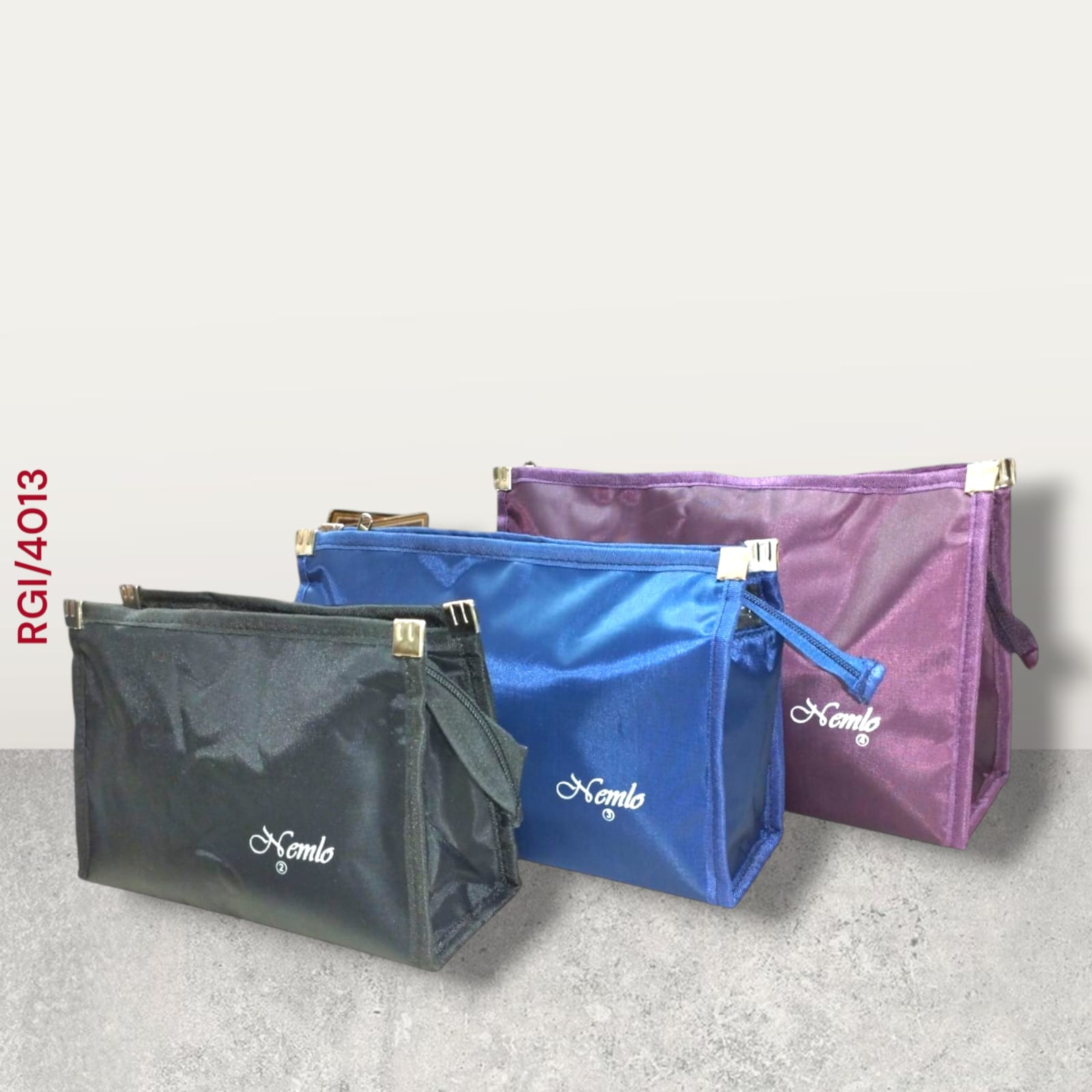RETURN GIFT ITEMS 3 PCS SET 3 ZIP PLAIN TRAVEL POUCH