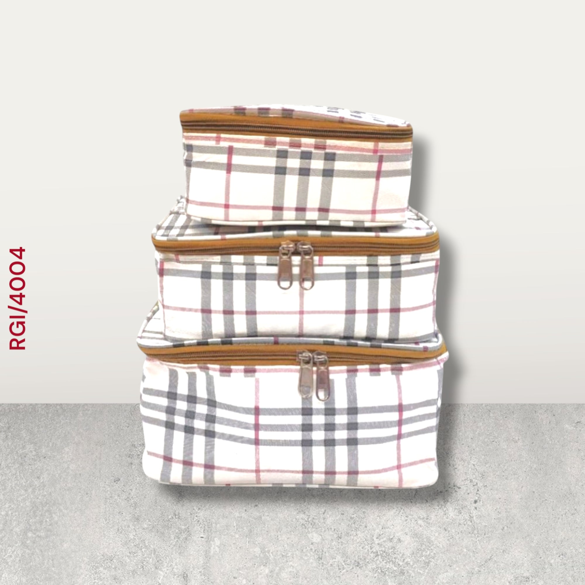 RETURN GIFT ITEMS 3 PCS SET CHECKS PRINT TRAVEL POUCH