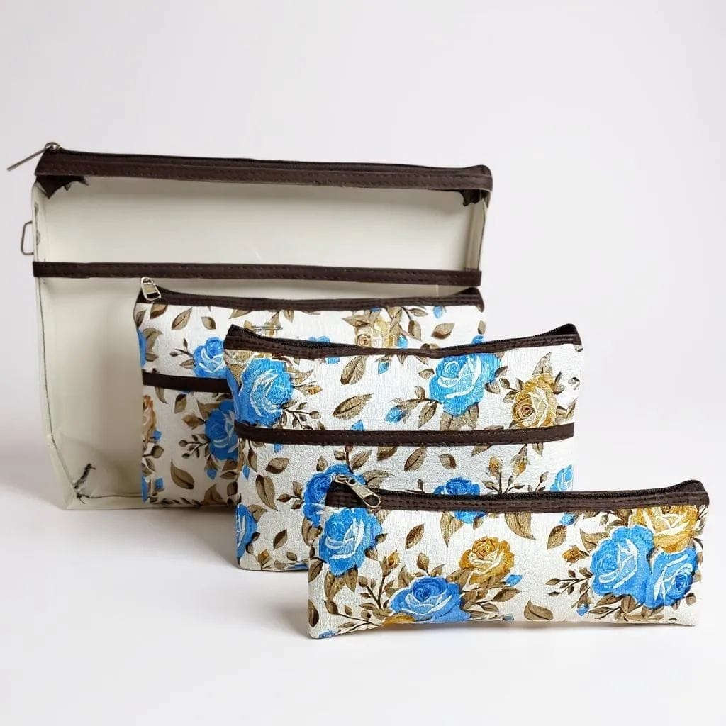 RETURN GIFT ITEMS 4 PIECES SET FLORAL PRINT HAND POUCHES