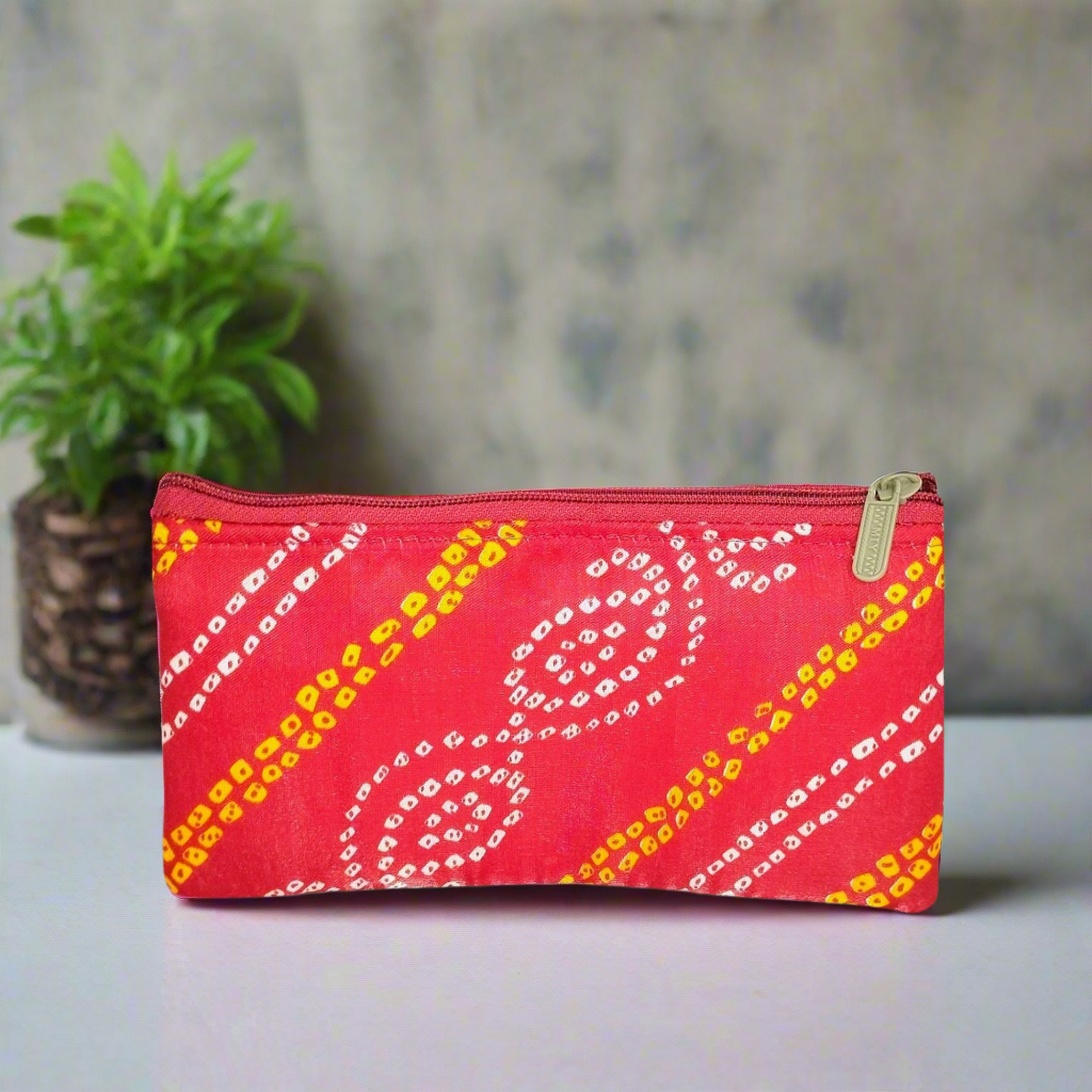 RETURN GIFT ITEMS SILK BANDHINI PRINT HAND POUCHES