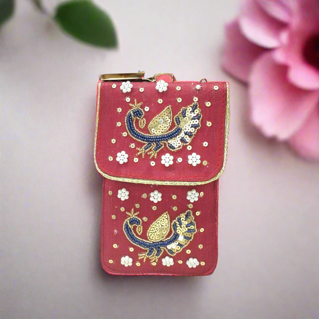 RETURN GIFT ITEMS PEACOCK DESIGN HAND WORK MOBILE COVER
