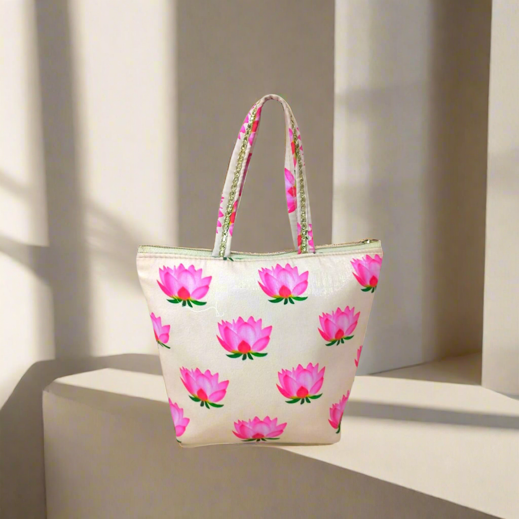 RETURN GIFT ITEMS LOTUS PRINT HANDBAG
