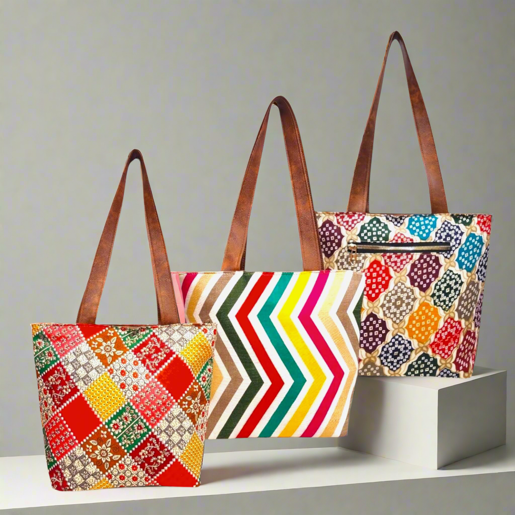 RETURN GIFT ITEMS MULTI PRINT INDO WESTERN HAND BAGS