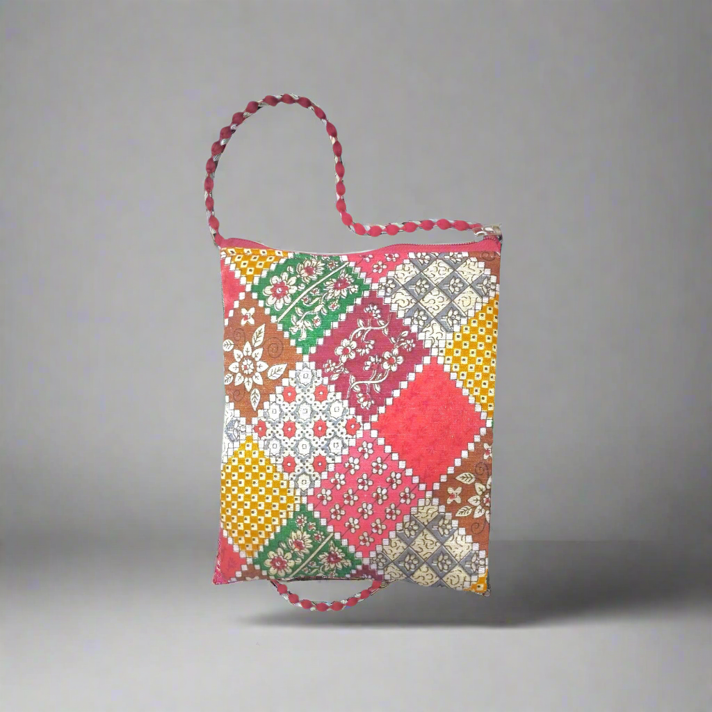 RETURN GIFT ITEMS MULTI PRINT SILK SLING BAGS