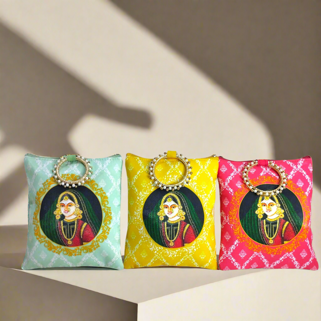 RETURN GIFT ITEMS DIGITAL MAHARANI PRINT HANDBAG