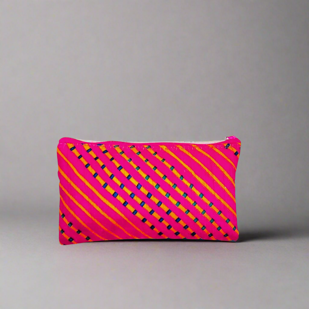 RETURN GIFT ITEMS SILK LEHARIYA PRINT HAND POUCHES