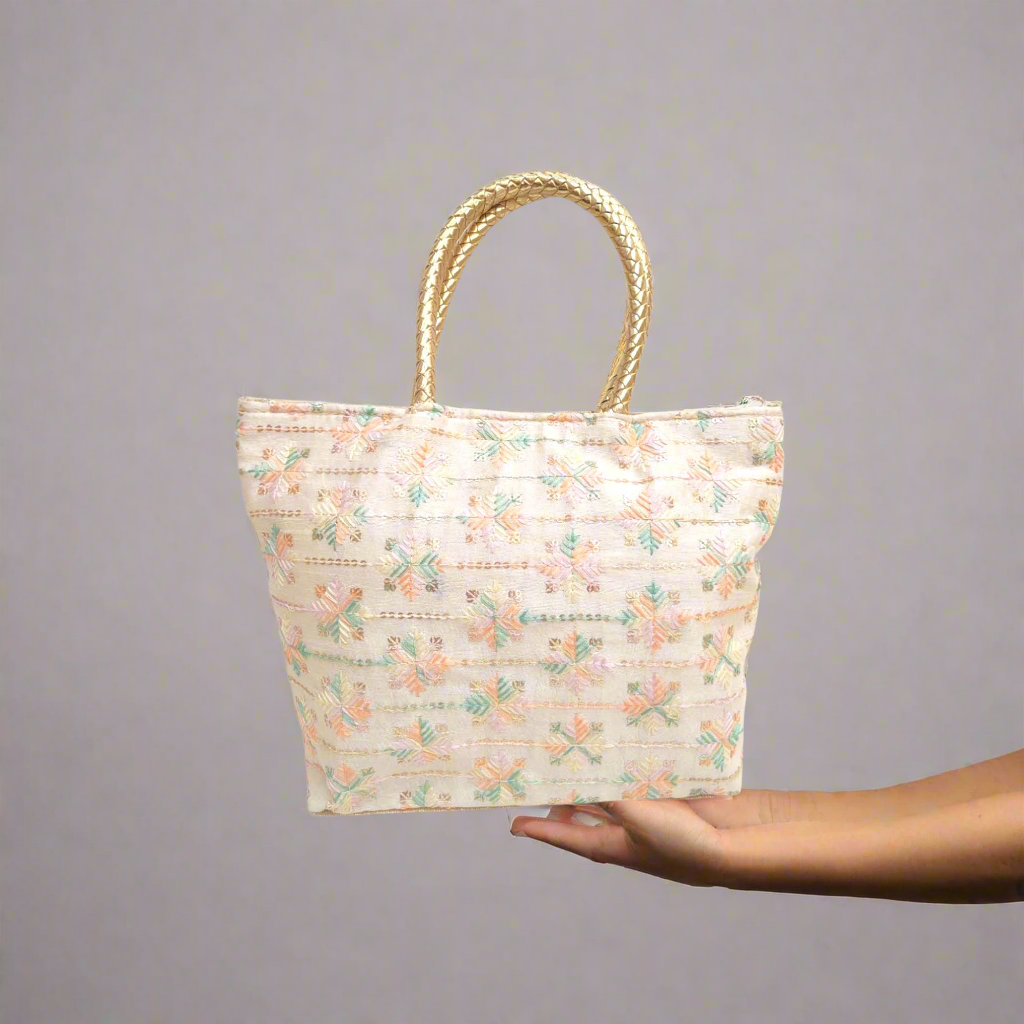 RETURN GIFT ITEMS SILK EMBROIDERY HAND BAGS