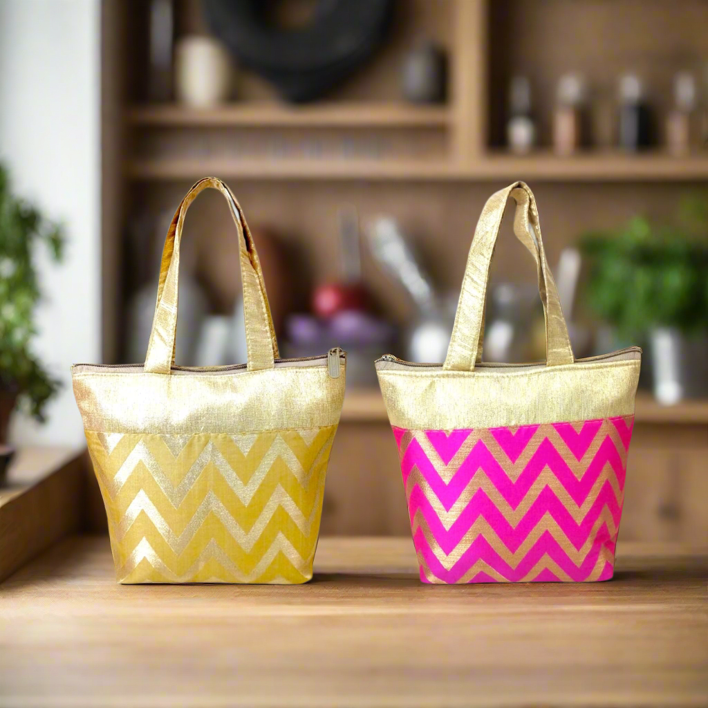 RETURN GIFT ITEMS MINI ZIGZAG PRINT HANDBAG