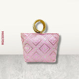 RETURN GIFT ITEMS SILK EMBROIDERY MINI BAG WITH PEARL HANDLE